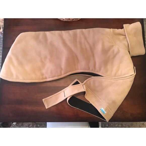 Snow Angel Winter Dog Coat - Tan Fleece with Black Goretex - Large Breeds  Barre - Picture 4 of 15